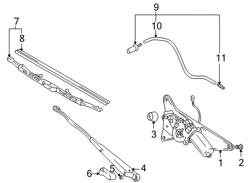 2004 Chevy Tracker Lift Gate - Wiper & Washer Components Diagram