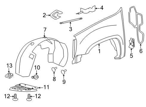 2014 Chevy Silverado 2500 HD Fender & Components Diagram