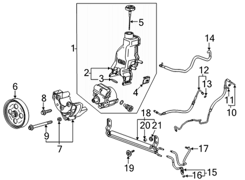 2021 Chevy Silverado 2500 HD P/S Pump & Hoses, Steering Gear & Linkage Diagram