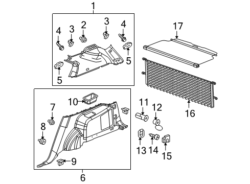 2016 GMC Terrain Upper Trim Panel Cap, Rear Diagram for 25940091