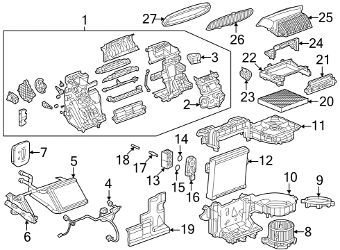 2024 Chevy Trax Evaporator Core Diagram for 42833360