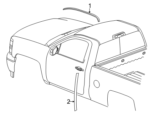 2015 Chevy Silverado 1500 Exterior Trim - Cab Diagram