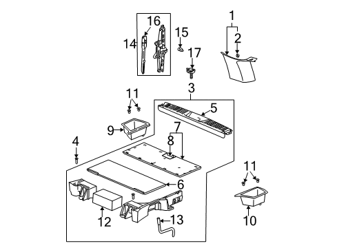 2002 Saturn Vue Interior Trim - Rear Body Diagram