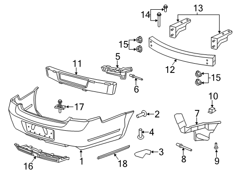 2012 Chevy Caprice Rear Bumper Diagram