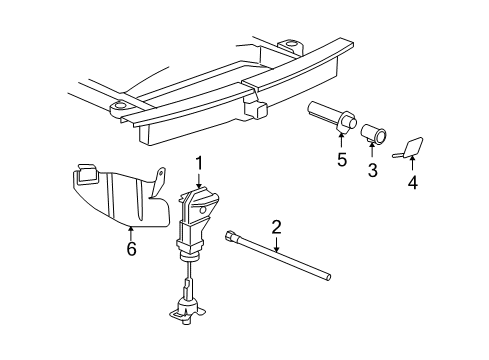 2012 Cadillac Escalade ESV Spare Tire Carrier Diagram