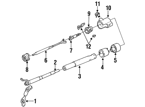 1994 GMC P3500 Steering Column Assembly Diagram