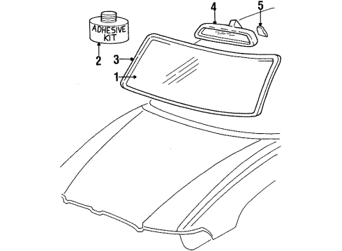 1999 Buick LeSabre Windshield Glass Diagram