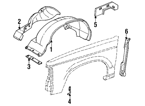 1991 GMC S15 Jimmy Lower Reinforcement, Passenger Side Diagram for 15554540