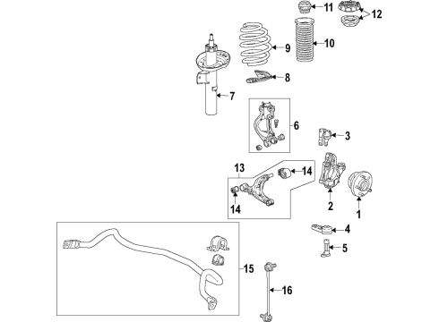 2016 Buick Cascada Hub Assembly, Front Diagram for 13546938