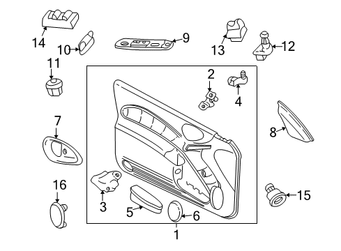 2005 Pontiac Grand Am Interior Trim - Front Door Diagram
