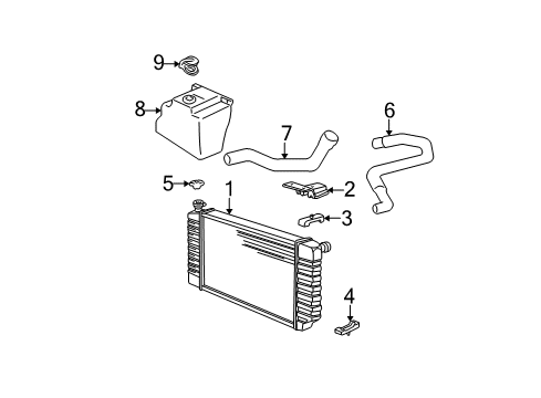 1998 GMC C3500 Radiator & Components Diagram 3 - Thumbnail