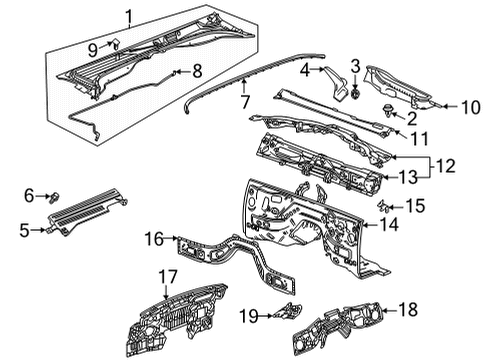 2022 Cadillac CT5 Cowl Diagram