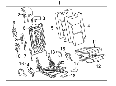 2016 Chevy Tahoe Headrest Guide Diagram for 23465431