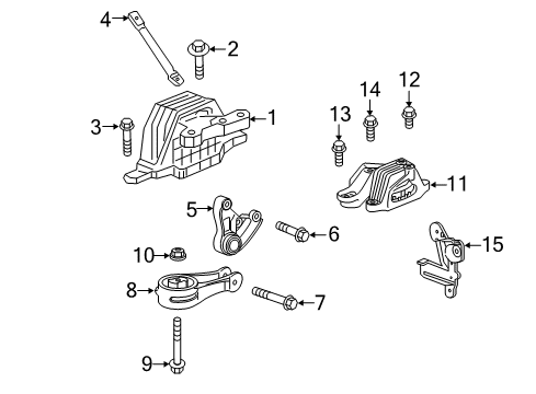 2018 Buick LaCrosse Engine & Trans Mounting Diagram 1 - Thumbnail