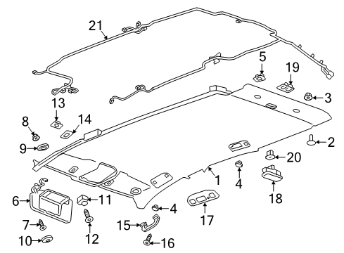 2022 Chevy Equinox Interior Trim - Roof Diagram