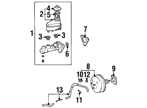 2000 Chevy Prizm Master Cylinder Repair Kit Diagram for 94856315