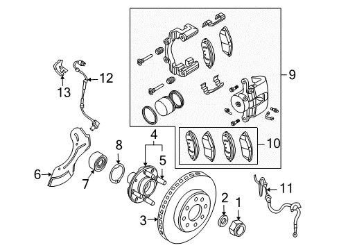 2010 Pontiac G3 Front Brakes Diagram