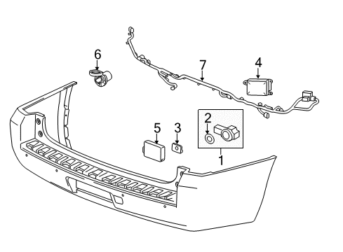 2020 Cadillac Escalade Electrical Components - Rear Bumper Diagram