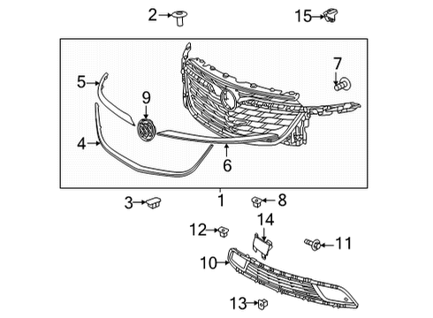 2022 Buick Enclave Grille & Components Diagram