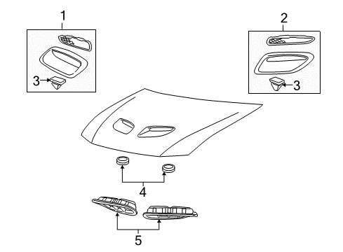 2006 Pontiac GTO Exterior Trim - Hood Diagram
