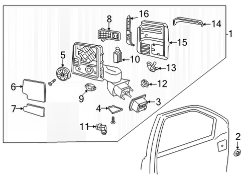 2024 GMC Sierra 3500 HD Upper Cover, Black, Rear Driver Side Diagram for 84468910