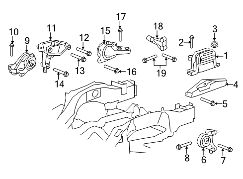 2017 Chevy Equinox Engine & Trans Mounting Diagram