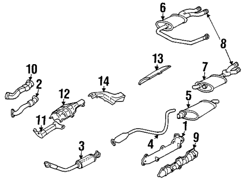 1998 Pontiac Grand Am Muffler Diagram for 22644940