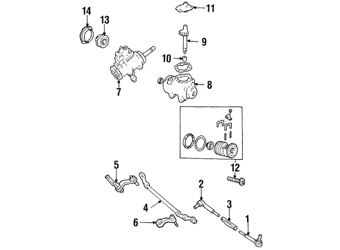 1994 GMC C3500 P/S Pump & Hoses, Steering Gear & Linkage Diagram 3 - Thumbnail