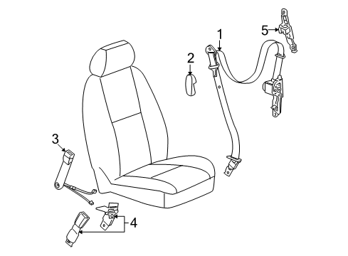 2012 Cadillac Escalade ESV Front Seat Belts Diagram