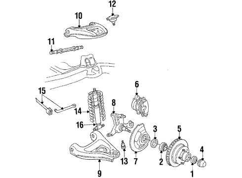 1984 Cadillac DeVille Front Brakes Diagram