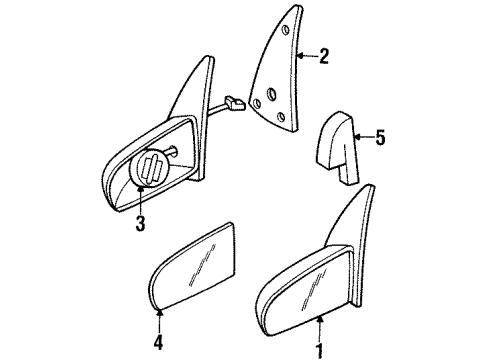 1996 Saturn SC1 Mirrors, Electrical Diagram 2 - Thumbnail