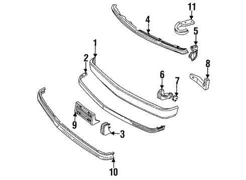 1999 GMC C2500 Suburban Front Bumper Diagram