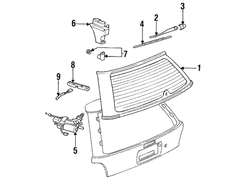 1995 Saturn SW1 Washer Reservoir, Rear Diagram for 21049163