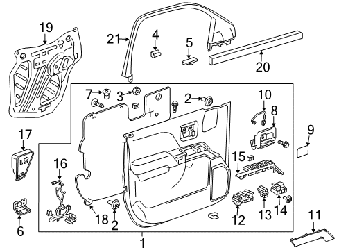 2017 Chevy Silverado 2500 HD Lock Actuator, Front Driver Side Diagram for 13533617
