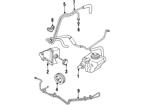 1997 Chevy Monte Carlo Power Steering Return Hose Diagram for 26047350