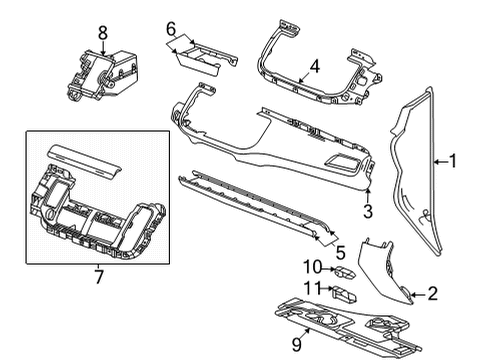 2021 Chevy Tahoe Side Cover Diagram for 84845763