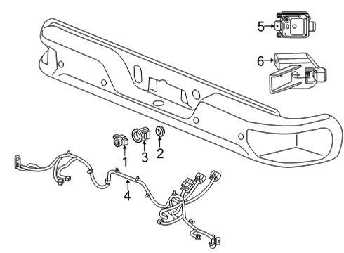 2021 Chevy Silverado 2500 HD Electrical Components - Rear Bumper Diagram