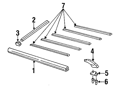 1987 Oldsmobile Cutlass Cruiser Rear Rail Lock Nut Diagram for 14002811