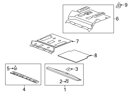 2012 Cadillac Escalade Interior Trim - Rear Body Diagram