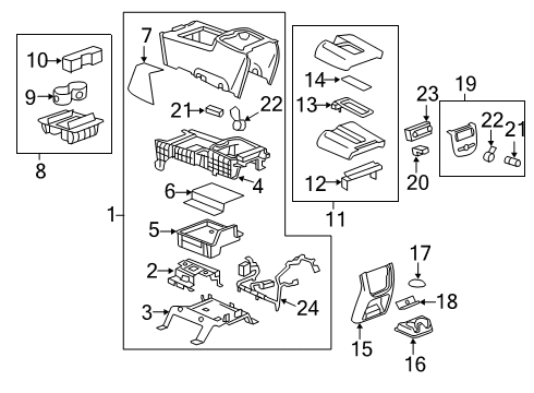 2011 Chevy Silverado 2500 HD Center Console Diagram 1 - Thumbnail