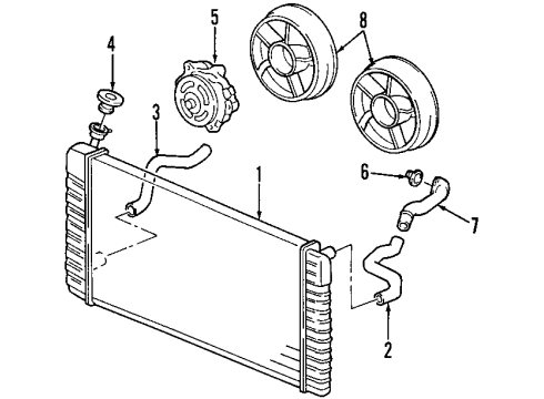 2000 Oldsmobile Silhouette Cooling System, Radiator, Water Pump, Cooling Fan Diagram