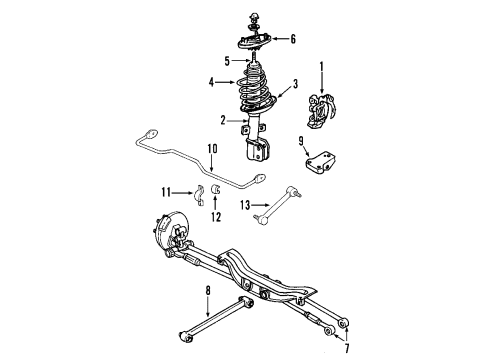 2005 Buick LaCrosse Rear Suspension Components, Stabilizer Bar Diagram
