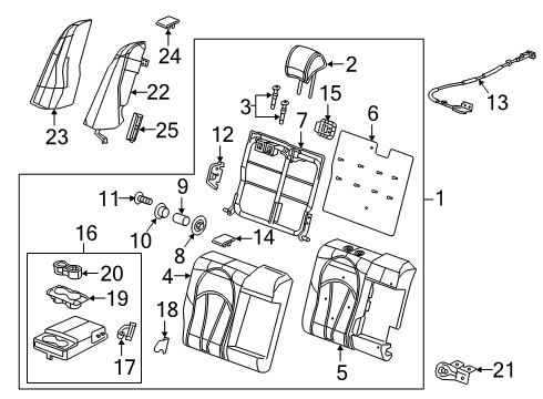 2018 Buick LaCrosse Headrest Guide, Rear Passenger Side Diagram for 23173886