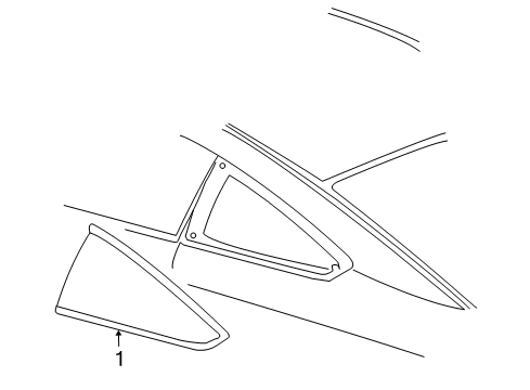 2006 Pontiac G6 Quarter Panel - Glass & Hardware Diagram