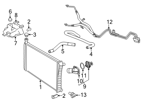 2004 Chevy Express 2500 Radiator Diagram for 89019164