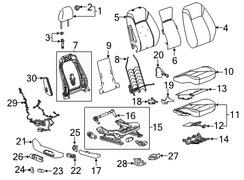 2019 Buick Regal Sportback Seat Back Pad, Front Diagram for 39088095