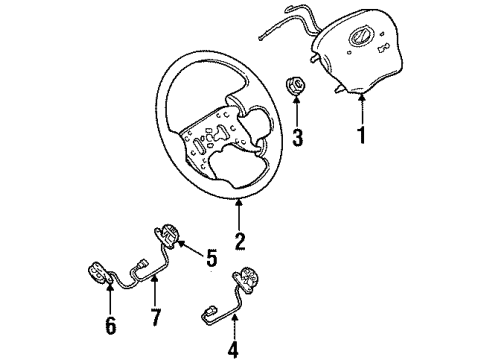 1998 Oldsmobile Intrigue Steering Column & Wheel, Shroud, Switches & Levers Diagram 3 - Thumbnail