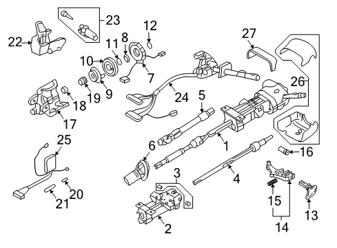 2004 Hummer H2 Ignition Lock Cylinder Diagram for 15298923