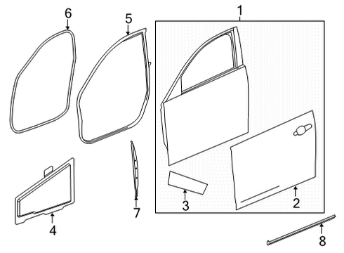 2022 Cadillac CT5 Door & Components Diagram