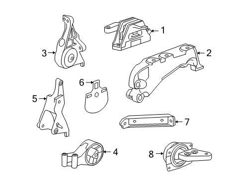 2017 Buick Regal Engine & Trans Mounting Diagram